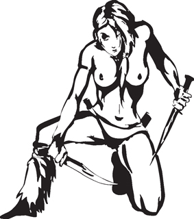Sexy warrior girl decal 20